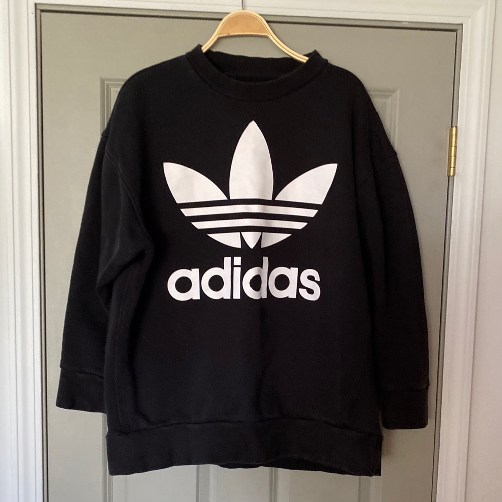 Adidas Classic Trefoil Heavyweight Crewneck Sweatshirt Size Medium in Black